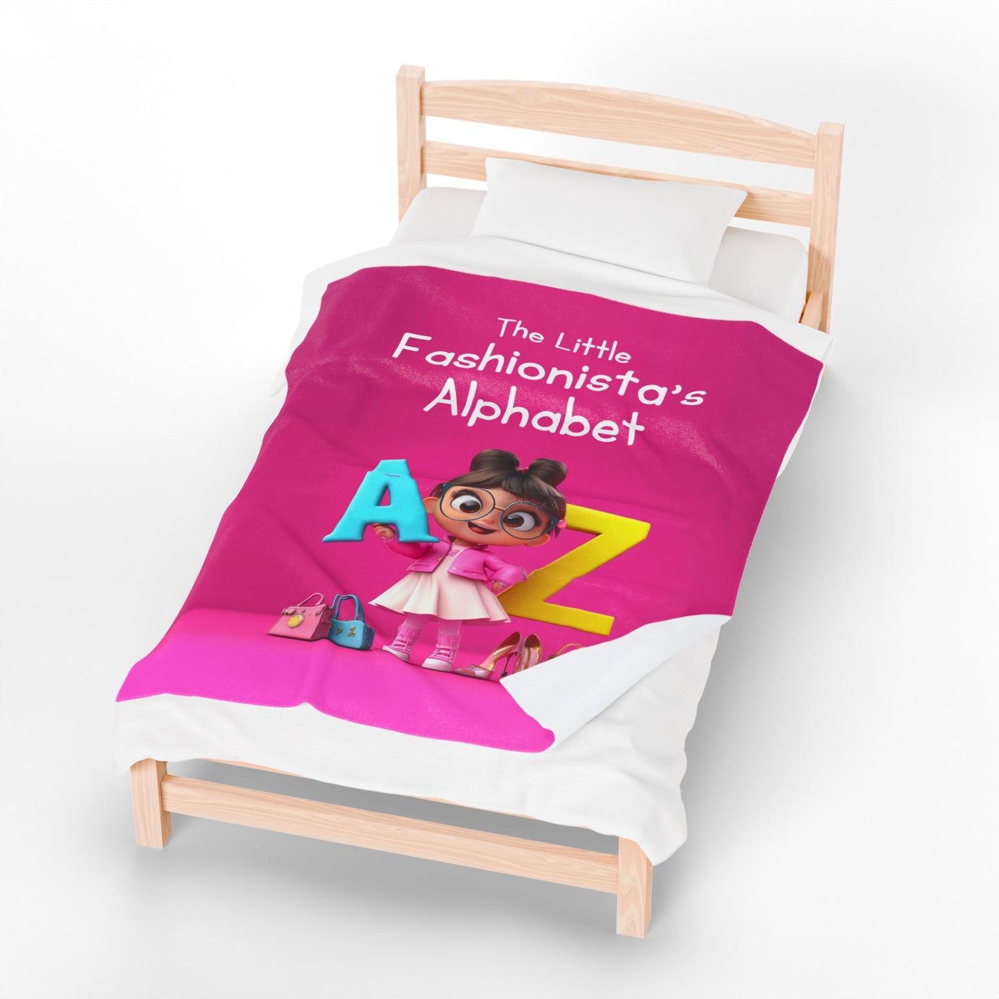Little Fashionista's | Stylish Kids' Velveteen Blanket - Cozy & Fun, Perfect for Playrooms, Gifts, and Storytime