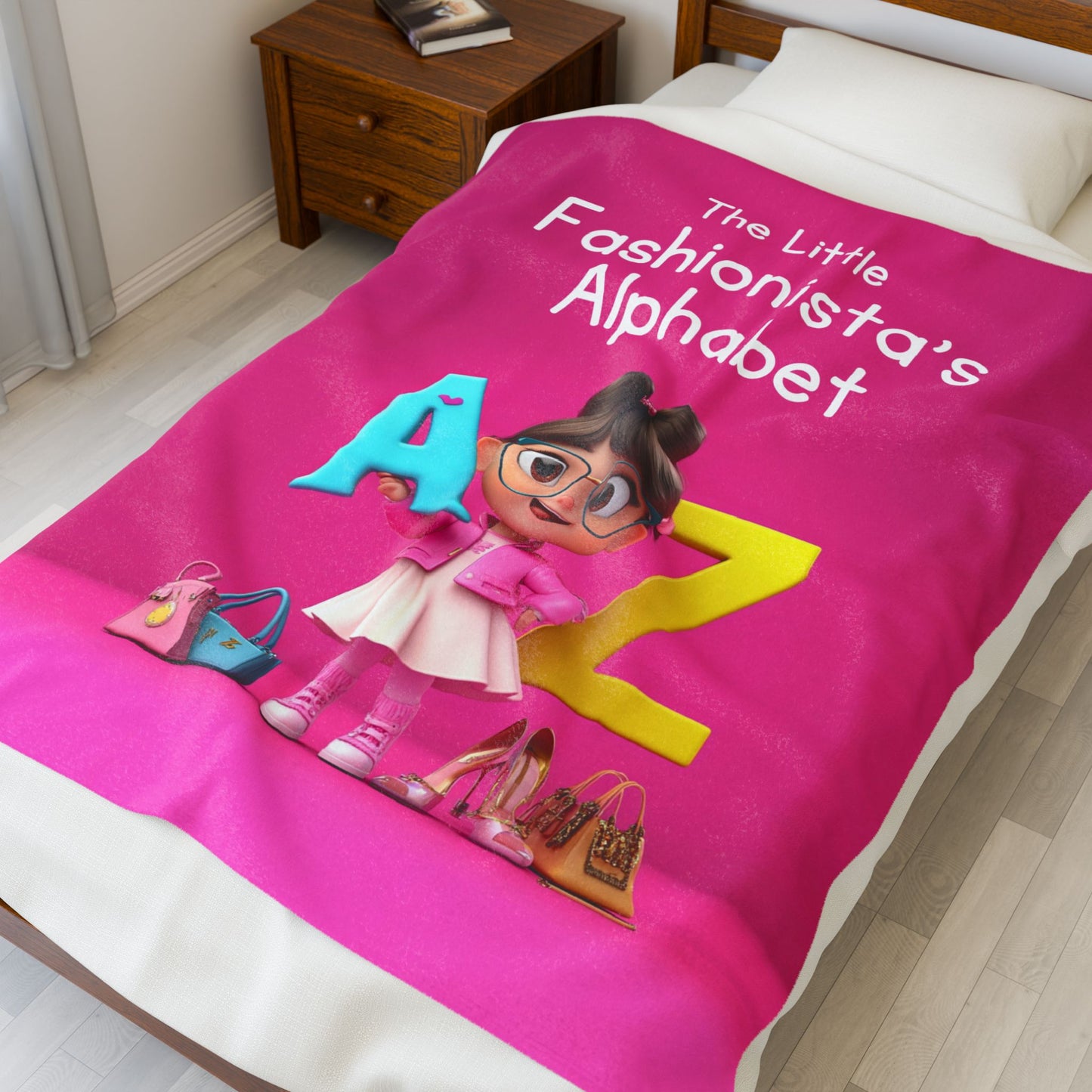 Little Fashionista's | Stylish Kids' Velveteen Blanket - Cozy & Fun, Perfect for Playrooms, Gifts, and Storytime